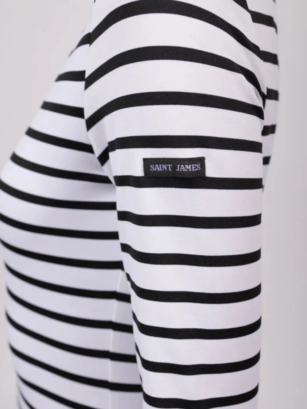 Saint James Garde-Cote III Black & White Striped 3/4 Sleeve Breton - Picture 12 of 13
